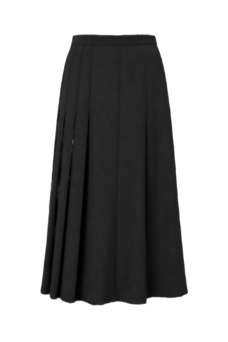 1970s Black Polyester Skirt - Back View