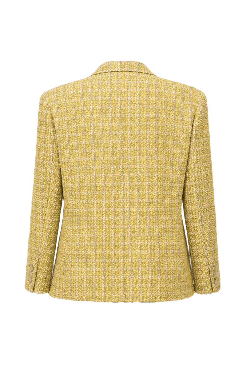 1980s Yellow Wool Blend Blazer - Back View
