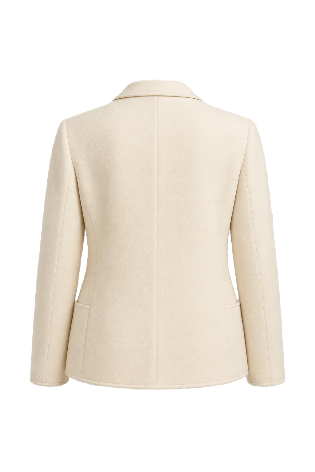 1970s Cream Wool Blend Blazer - Back View
