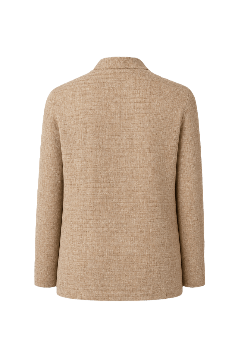 1990s Beige Wool Blend Blazer - Back View