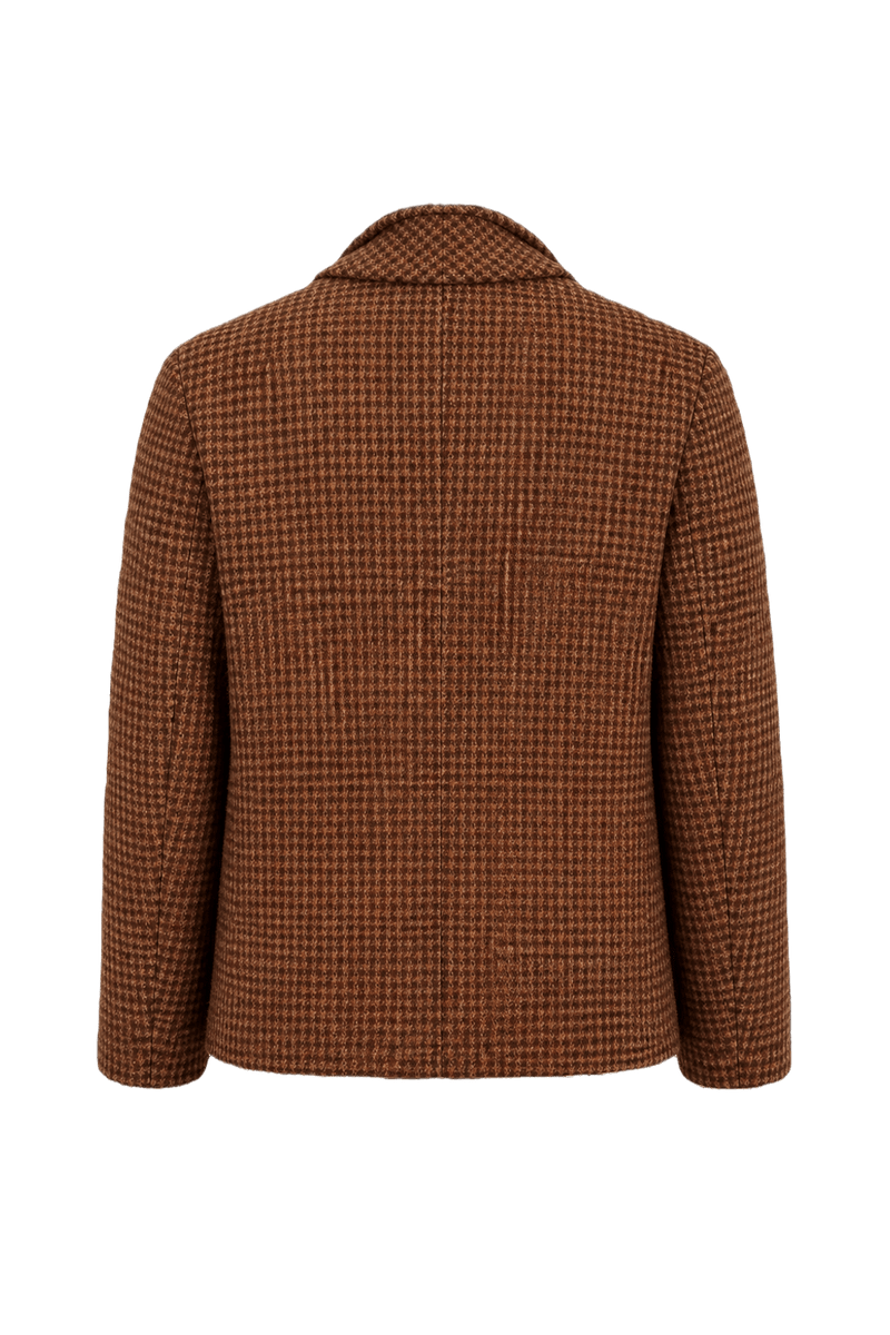 1980s Brown Wool Blend Blazer - Back View