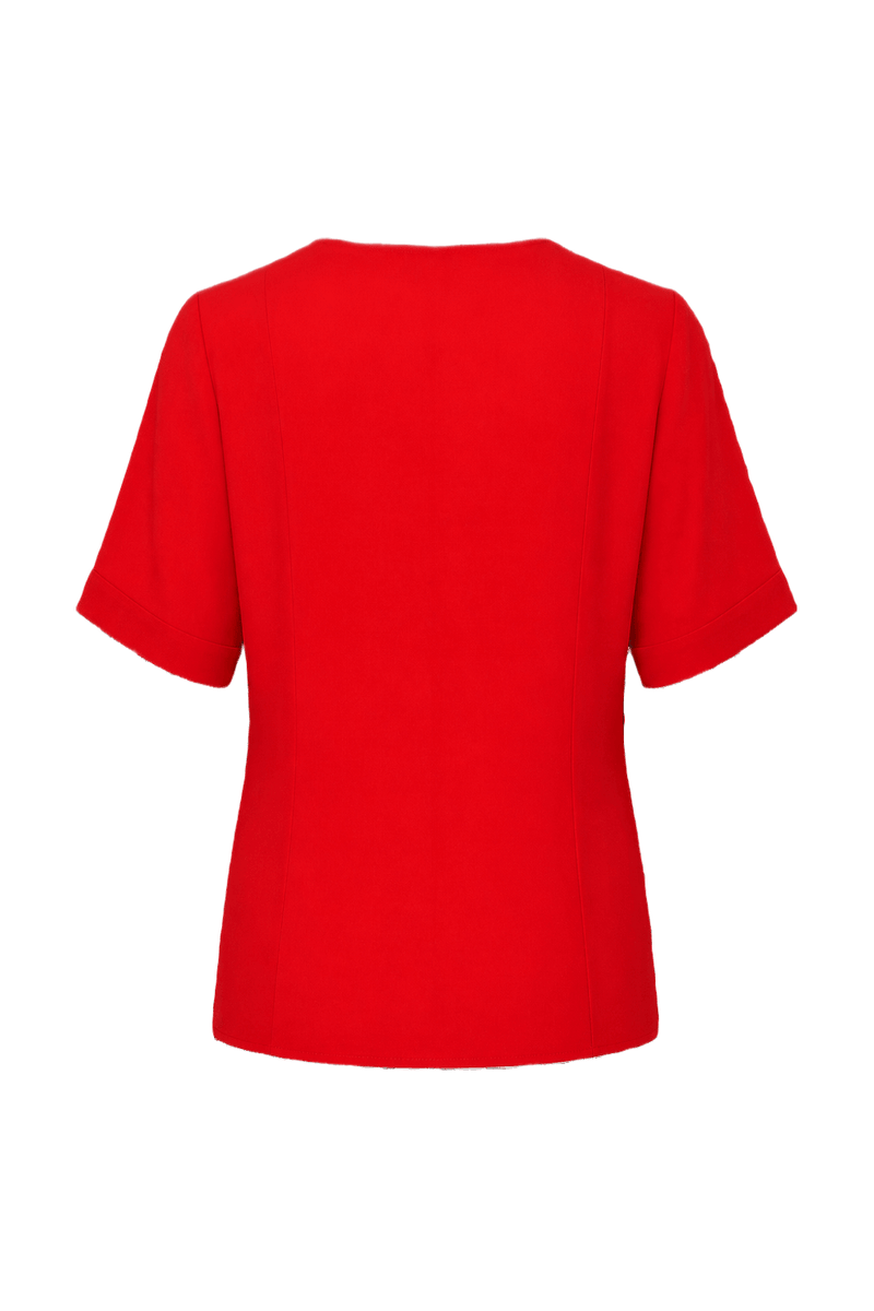 1980s Red Unknown Blouse - Back View
