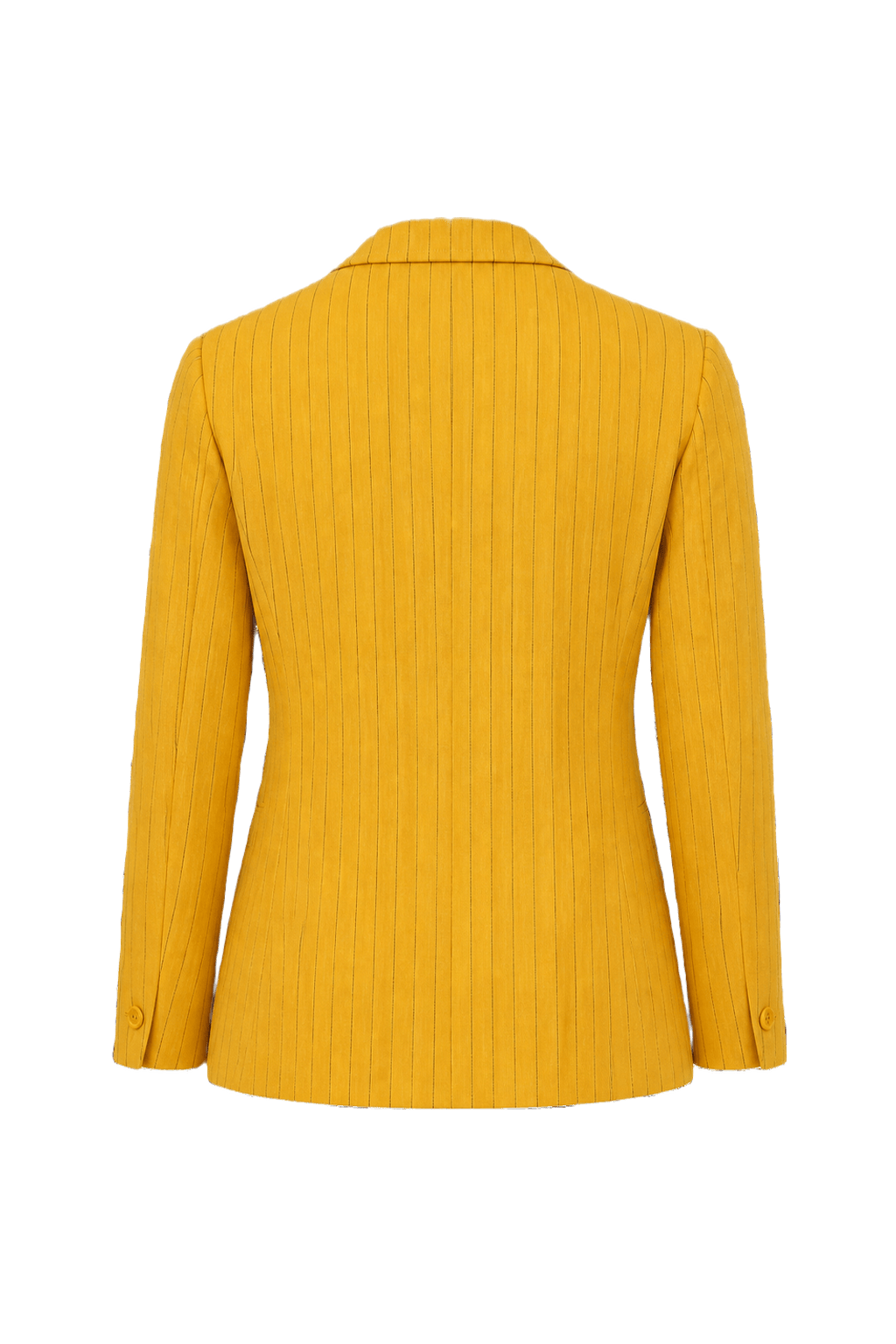 1980s Bright Yellow Wool Blend Blazer - Back View