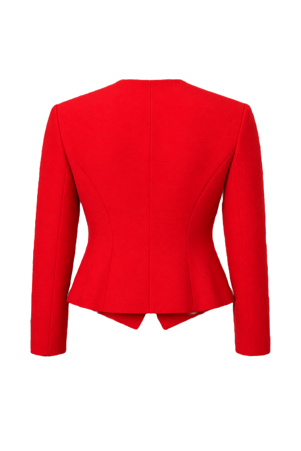 1990s Bright Red Wool Blend Blazer - Back View