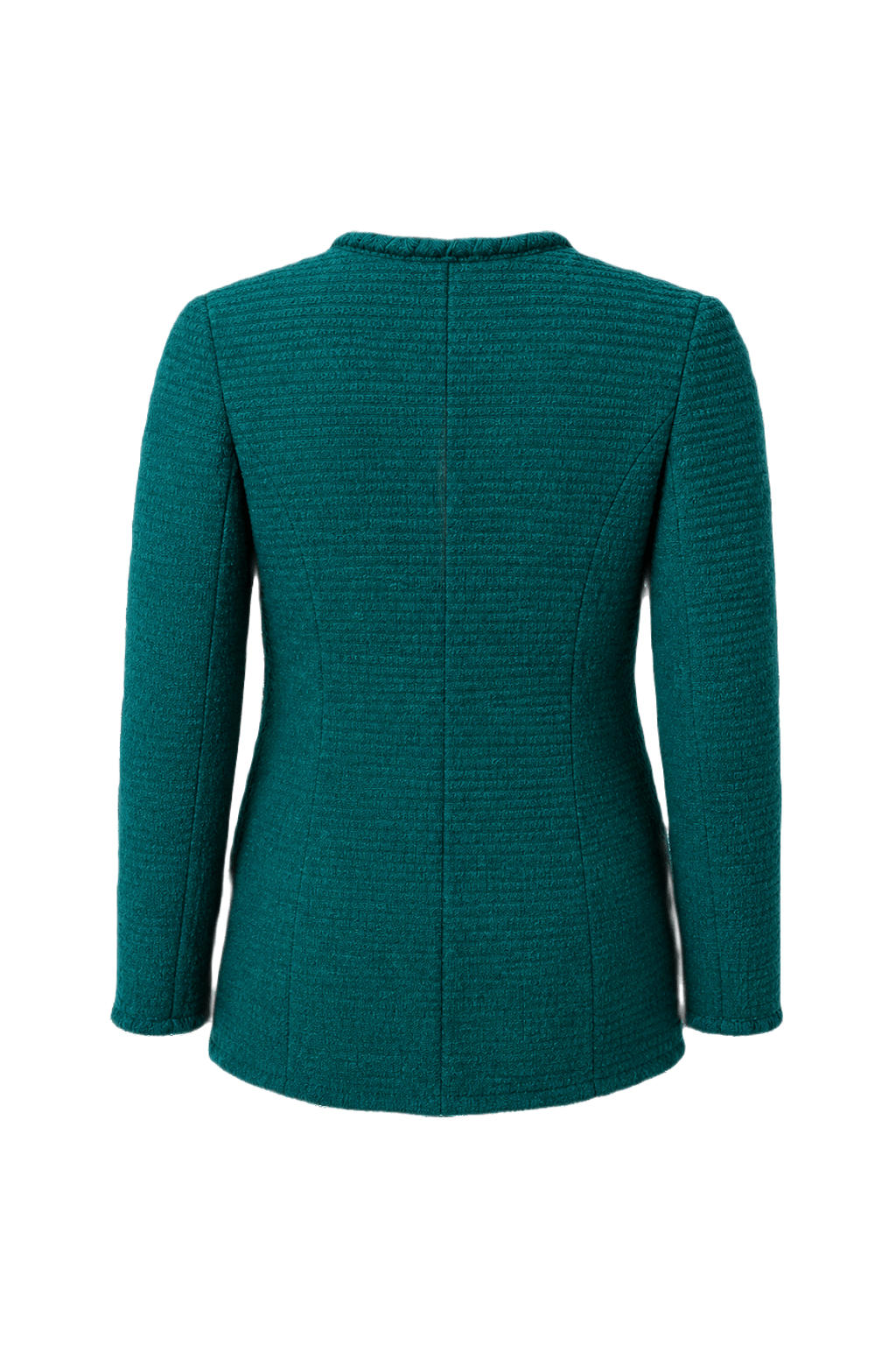 1980s Emerald Green Wool Blend Blazer - Back View