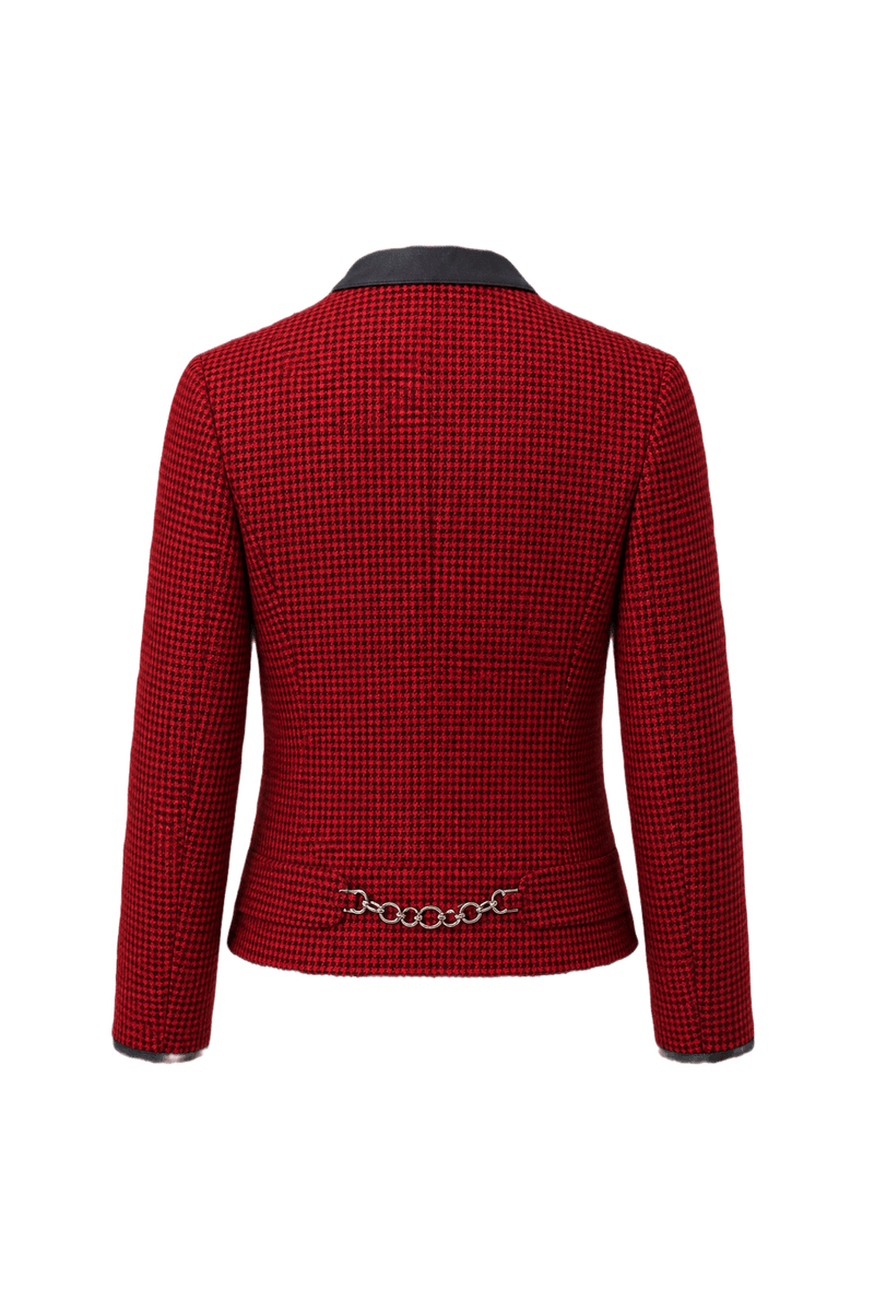 1980s Red Wool Blend Blazer - Back View