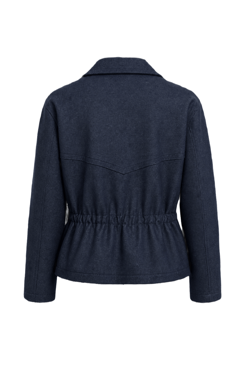 1980s Charcoal Grey Wool Blend Jacket - Back View