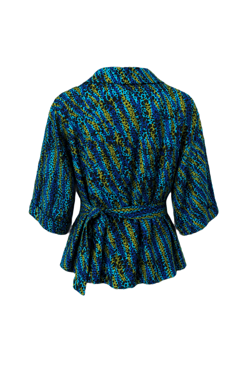 1970s Blue Smooth Jacket - Back View