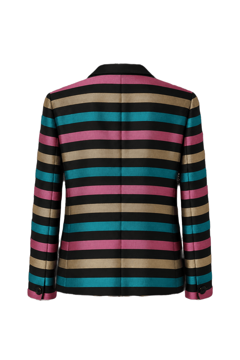 [1970s] Multicolor Wool Blend Blazer - Back View