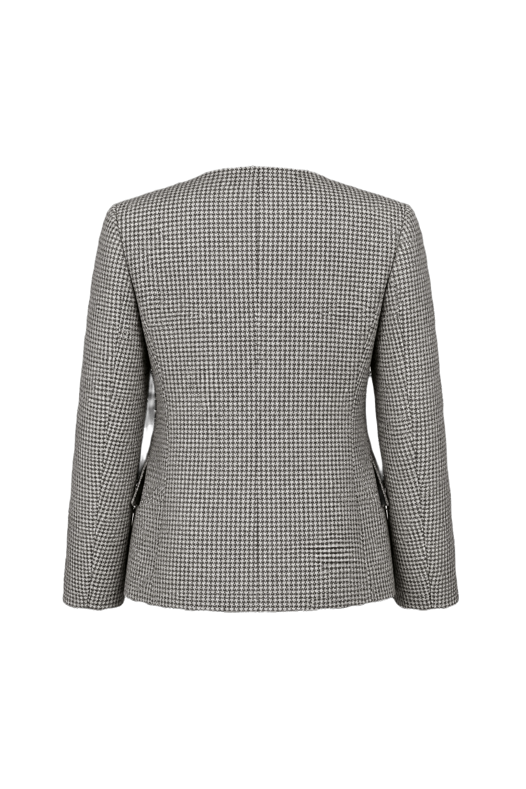 1970s Black and White Wool Blend Blazer - Back View