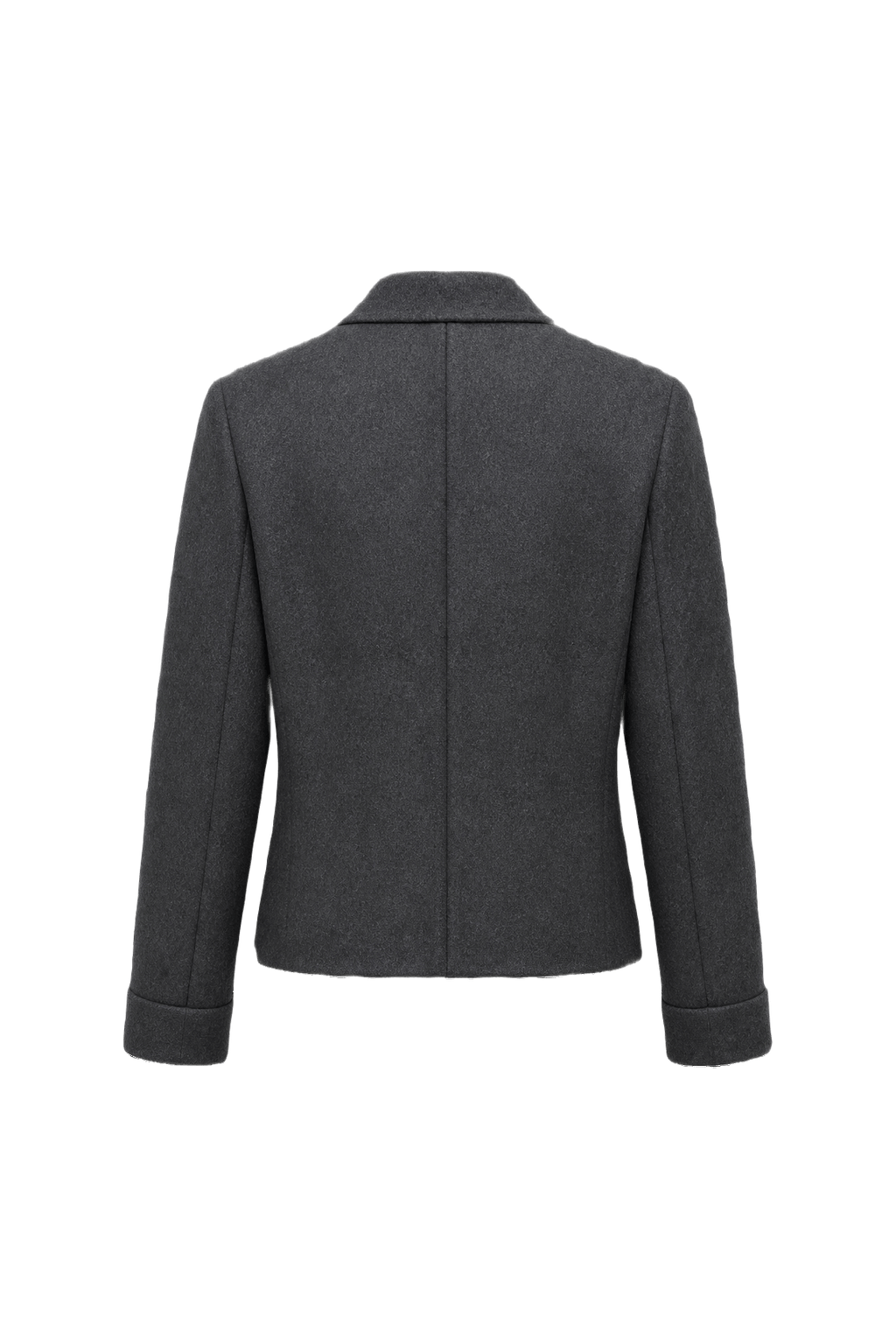 1970s Charcoal Grey Wool Blend Blazer - Back View
