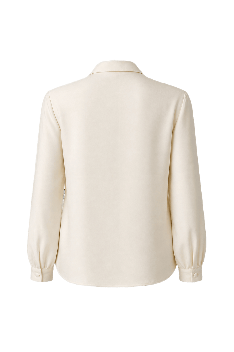 1980s Cream Silk Blouse - Back View
