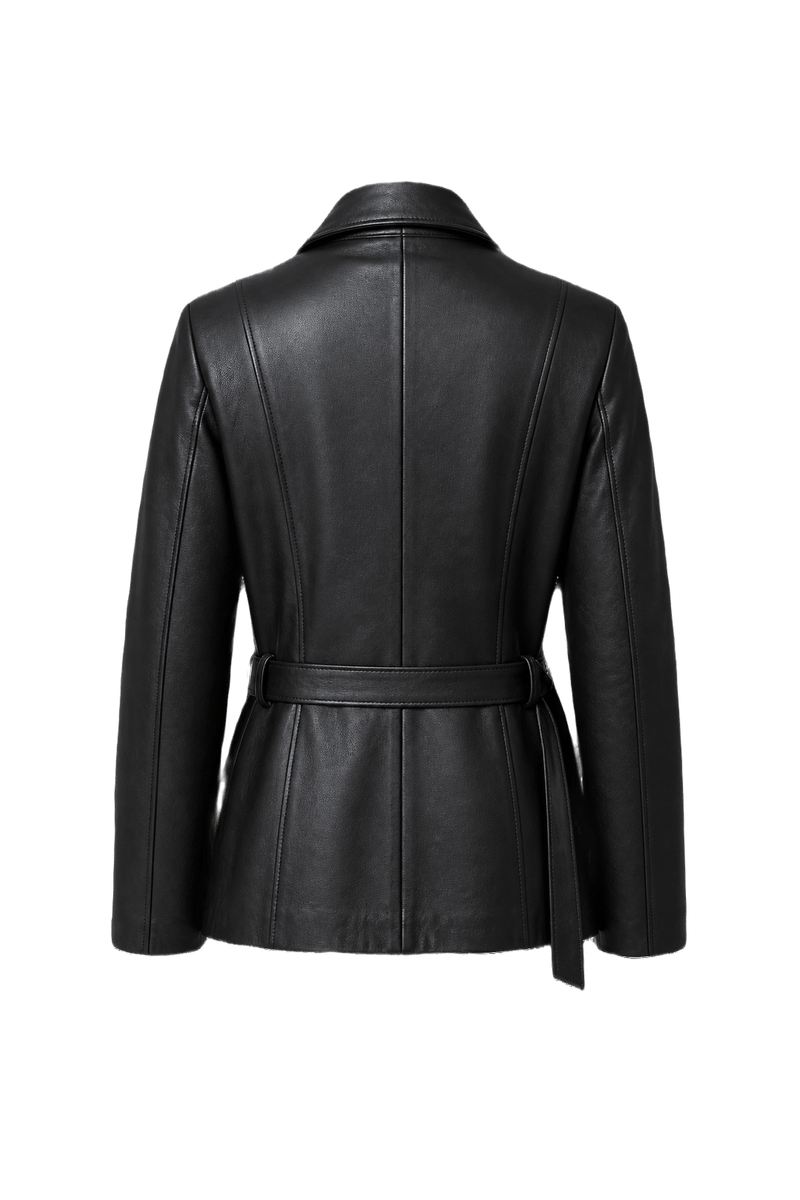 1990s Black Leather Women's Leather Jacket - Back View