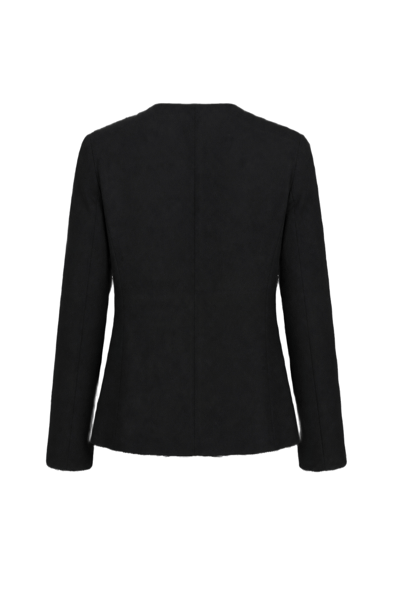 1980s Black Wool Blend Blazer - Back View