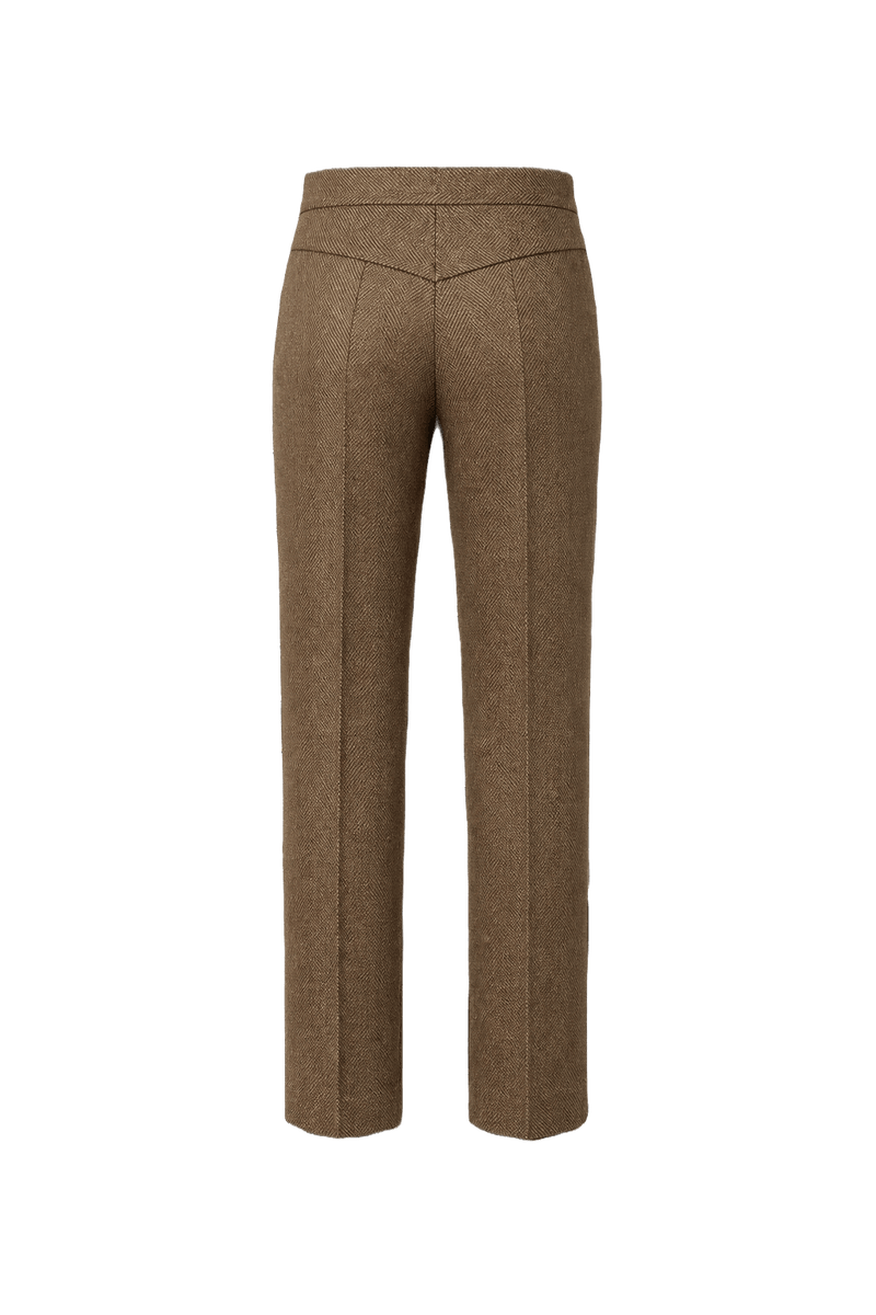 1960s Brown Wool Blend Trousers - Back View