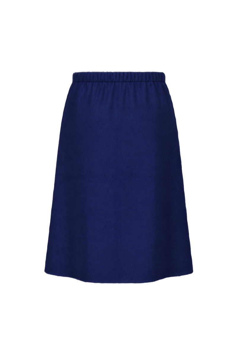 1960s Vivid Blue Wool Blend Skirt - Back View