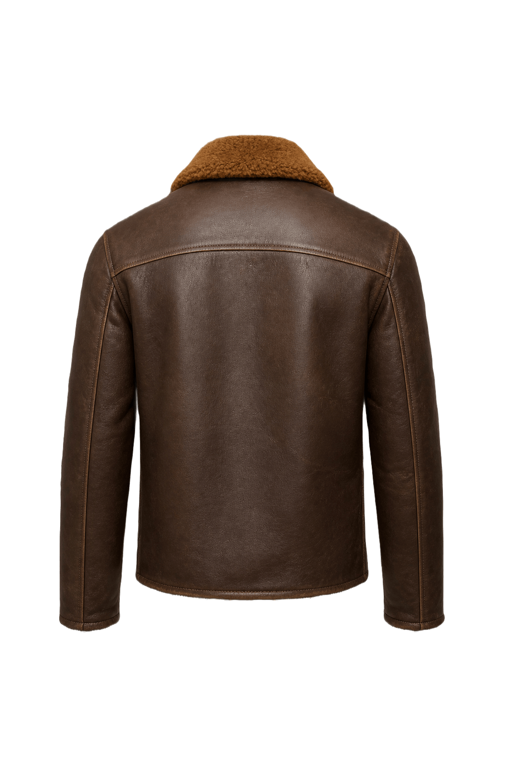 1940s Brown Leather Jacket - Back View