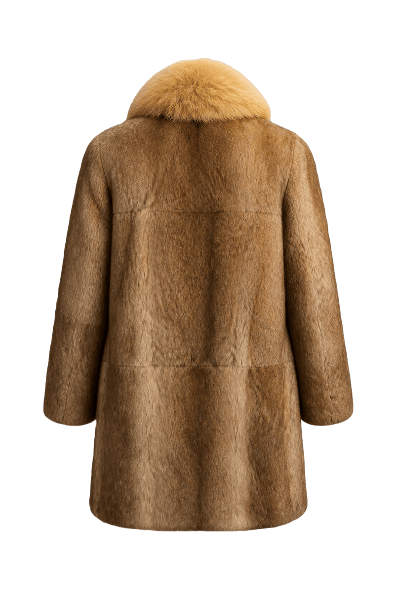 1970s Brown Fur Coat - Back View