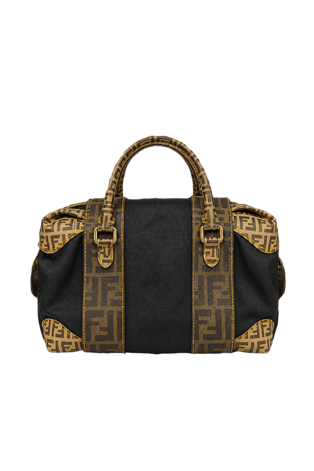 1980s Black Canvas Bag - Back View