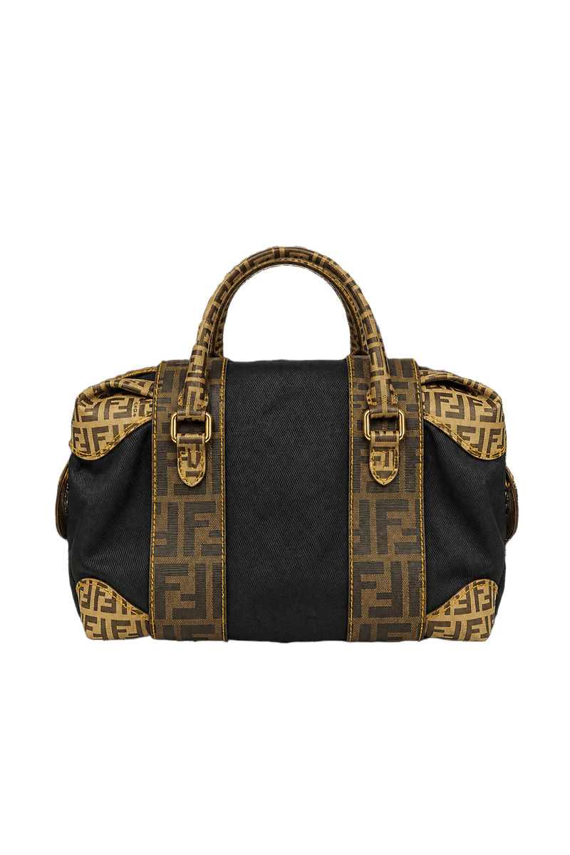 1980s Black Canvas Bag - Back View
