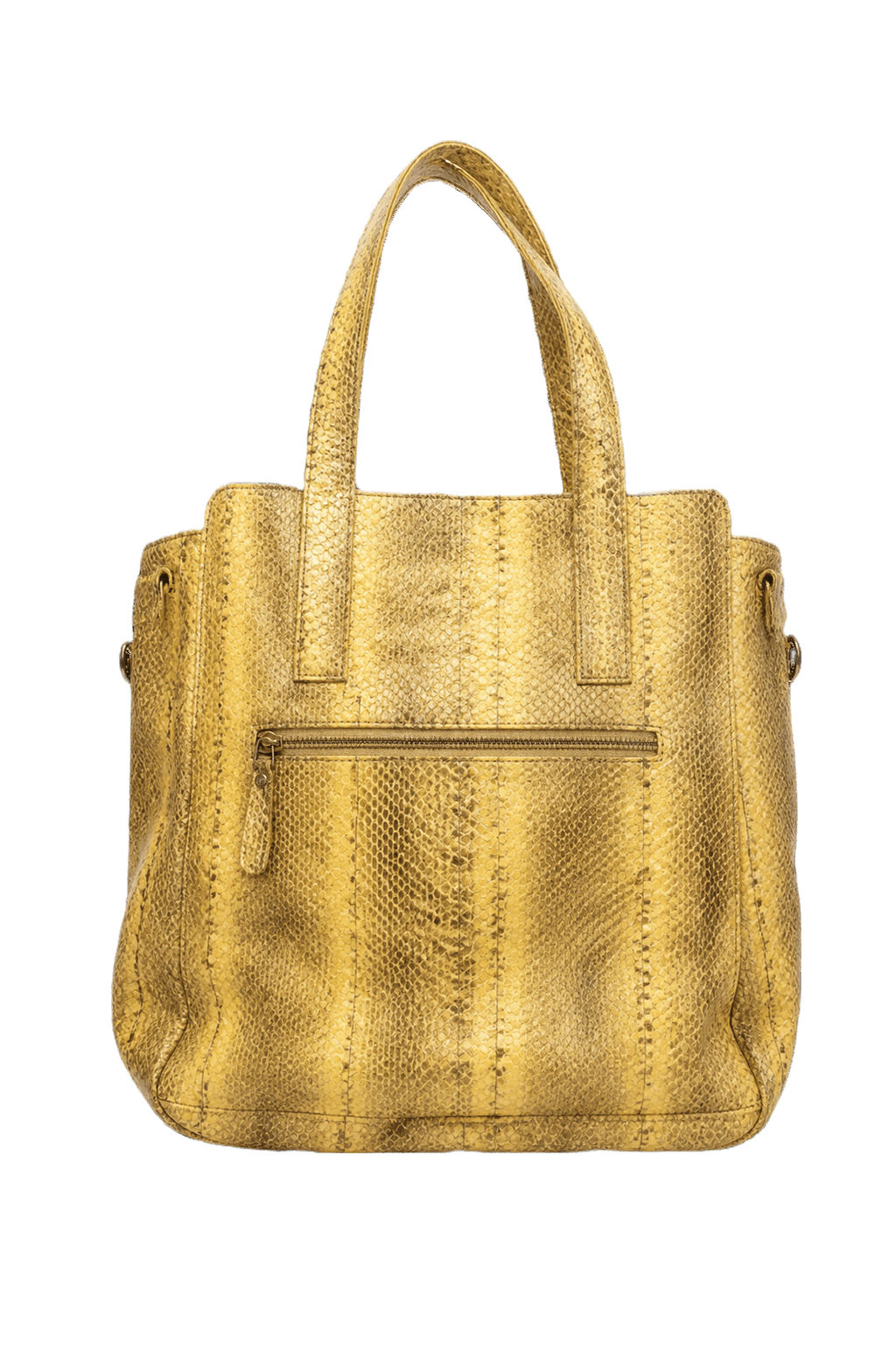 1980s Yellow Leather Bag - Back View