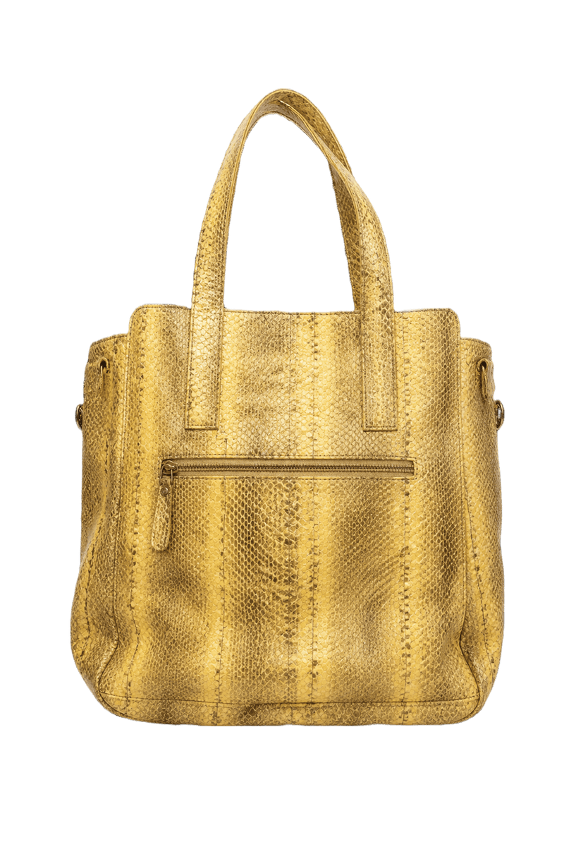 1980s Yellow Leather Bag - Back View