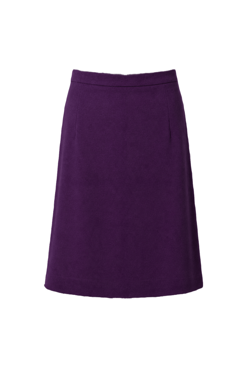 1950s Purple Wool Skirt - Back View