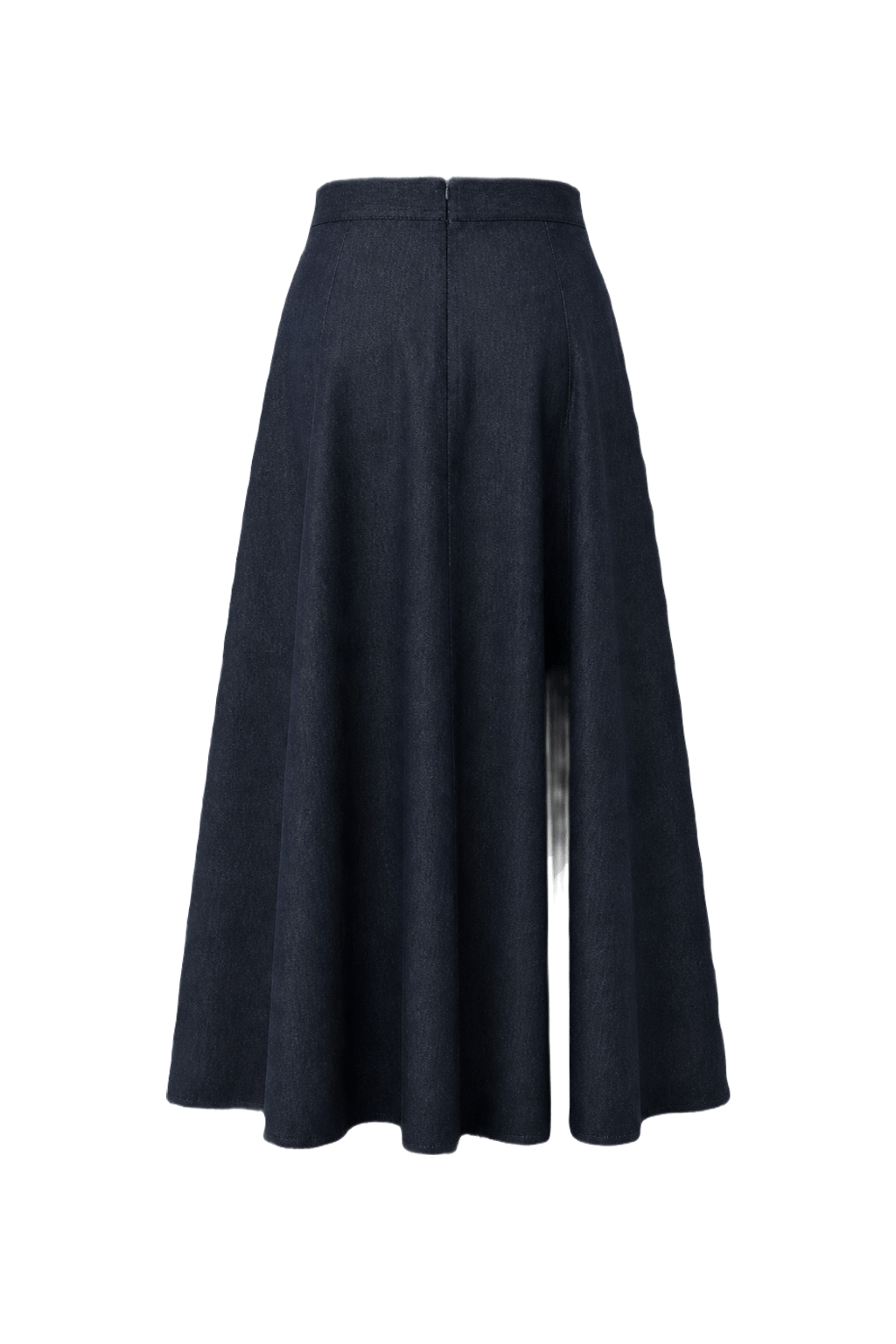 1970s Dark Blue Denim Skirt - Back View