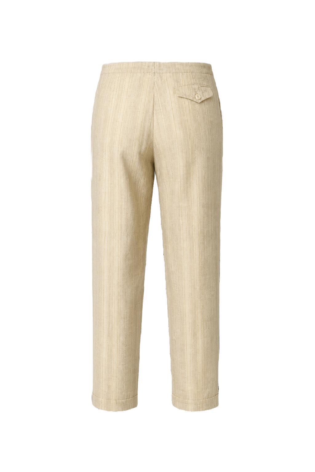 1980s Cream Linen Trousers - Back View