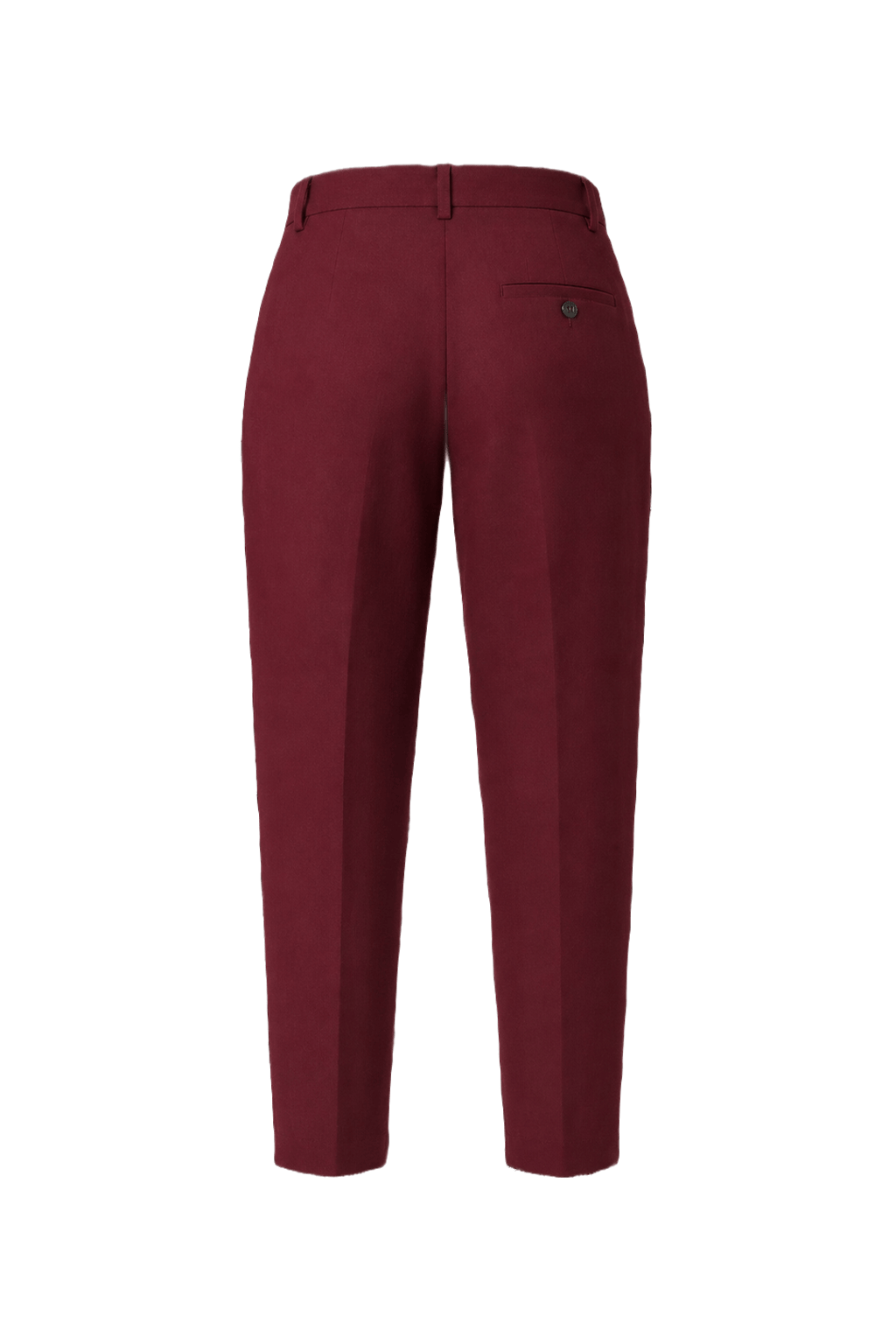 1970s Burgundy Cotton Trousers - Back View