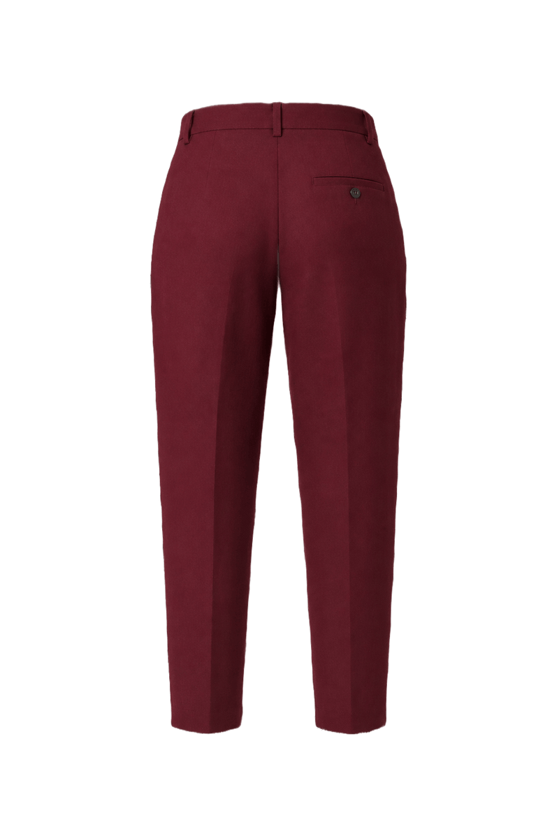 1970s Burgundy Cotton Trousers - Back View