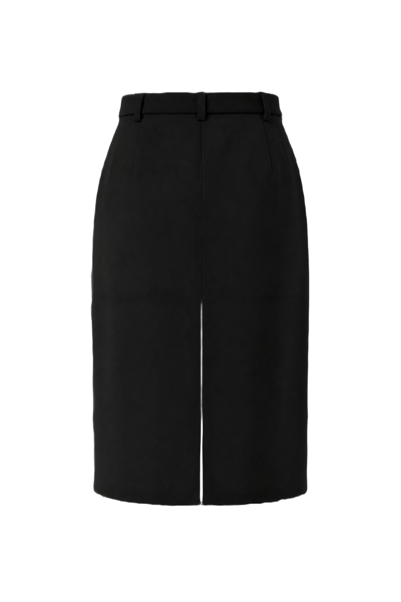 1950s Black Wool Skirt - Back View