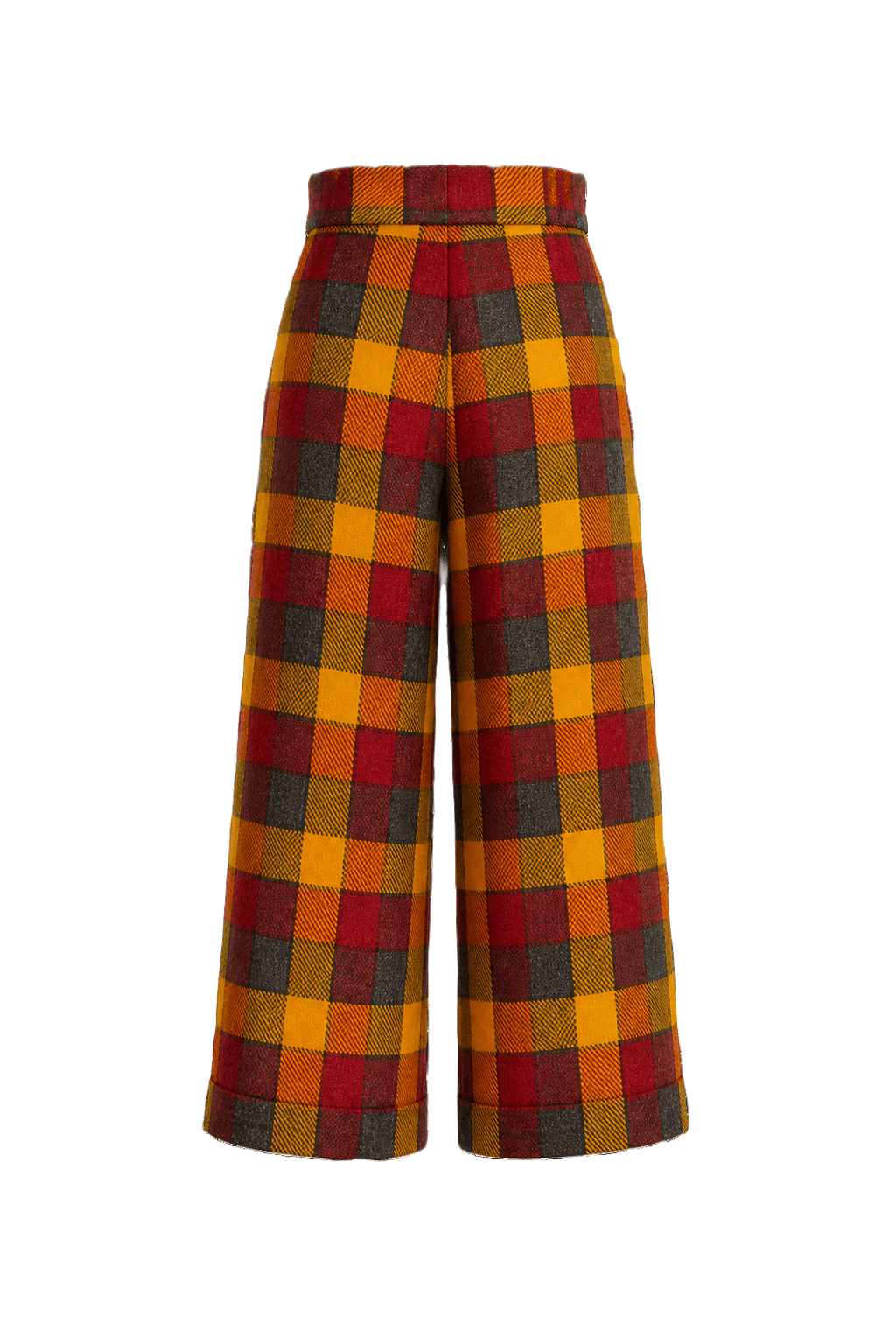 1950s Yellow Wool Culottes - Back View