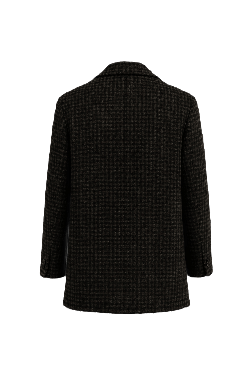 1970s Dark Gray Wool Jacket - Back View