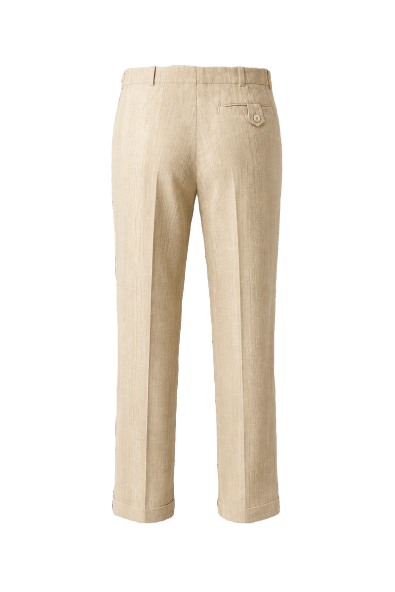 1980s Beige Cotton Trousers - Back View