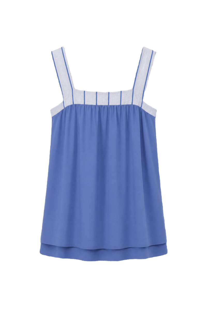 1980s Light Blue Cotton Tank Top - Back View