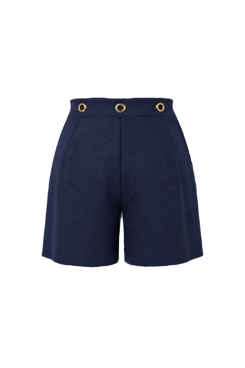 1960s Navy Blue Cotton Culottes - Back View
