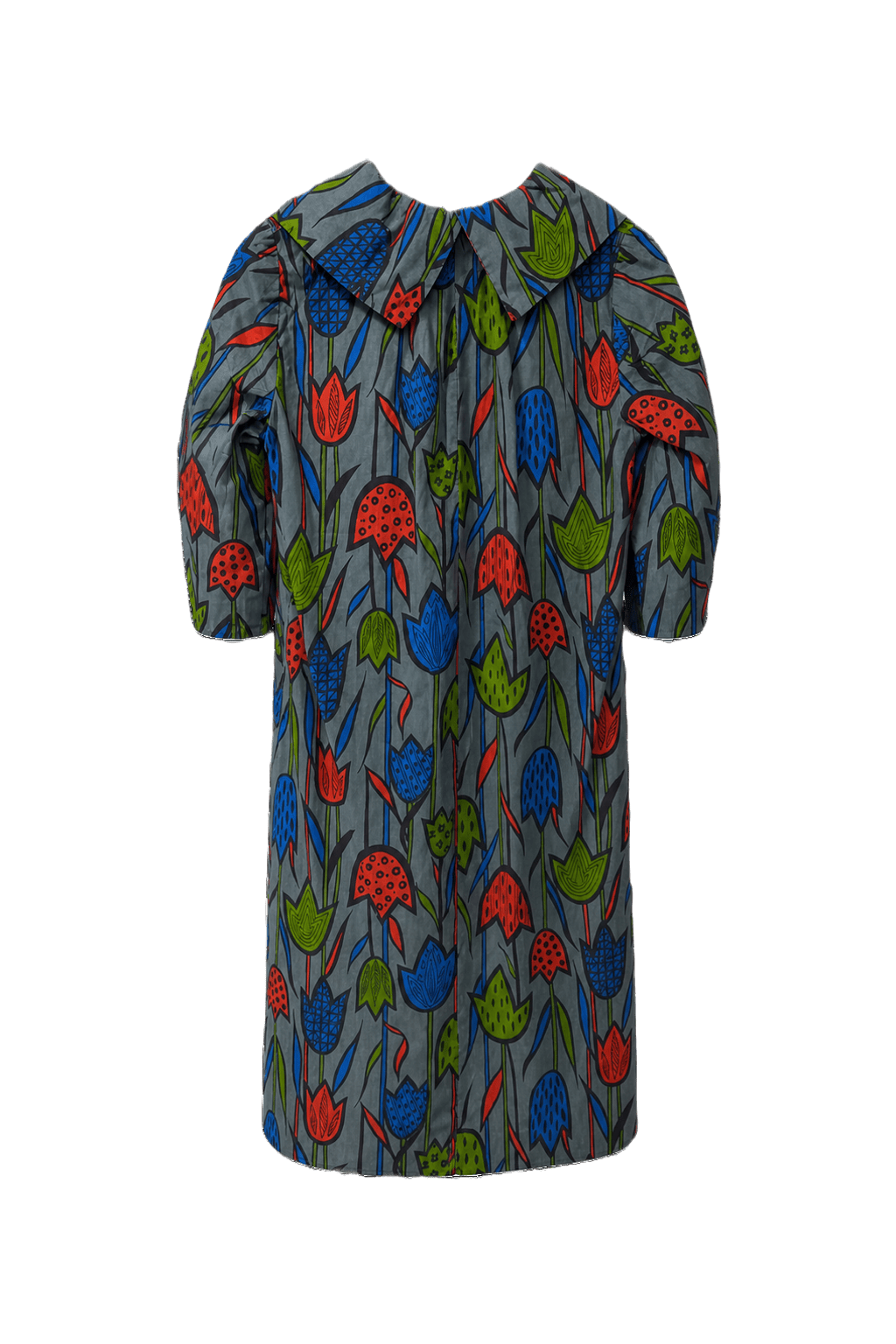 1960s Grey Cotton Shift Dress - Back View