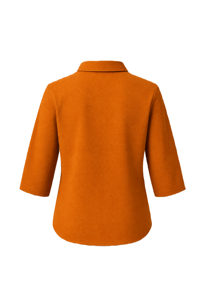 1960s Burnt Orange Cotton Blouse - Back View
