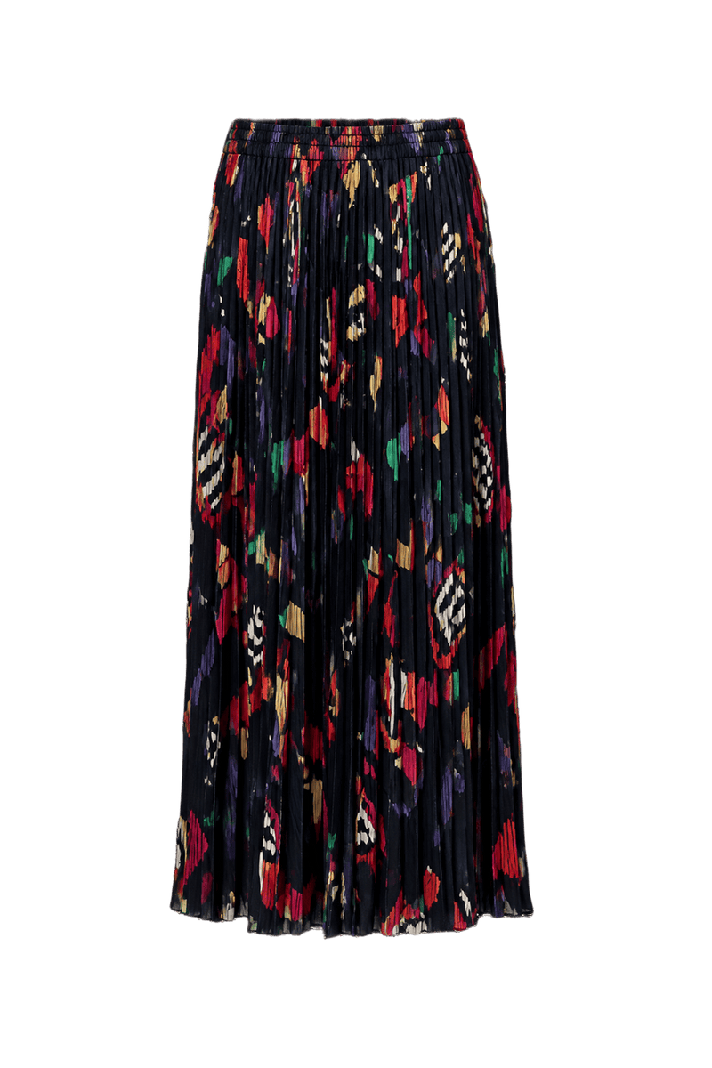 1980s Navy Blue Polyester Skirt - Back View