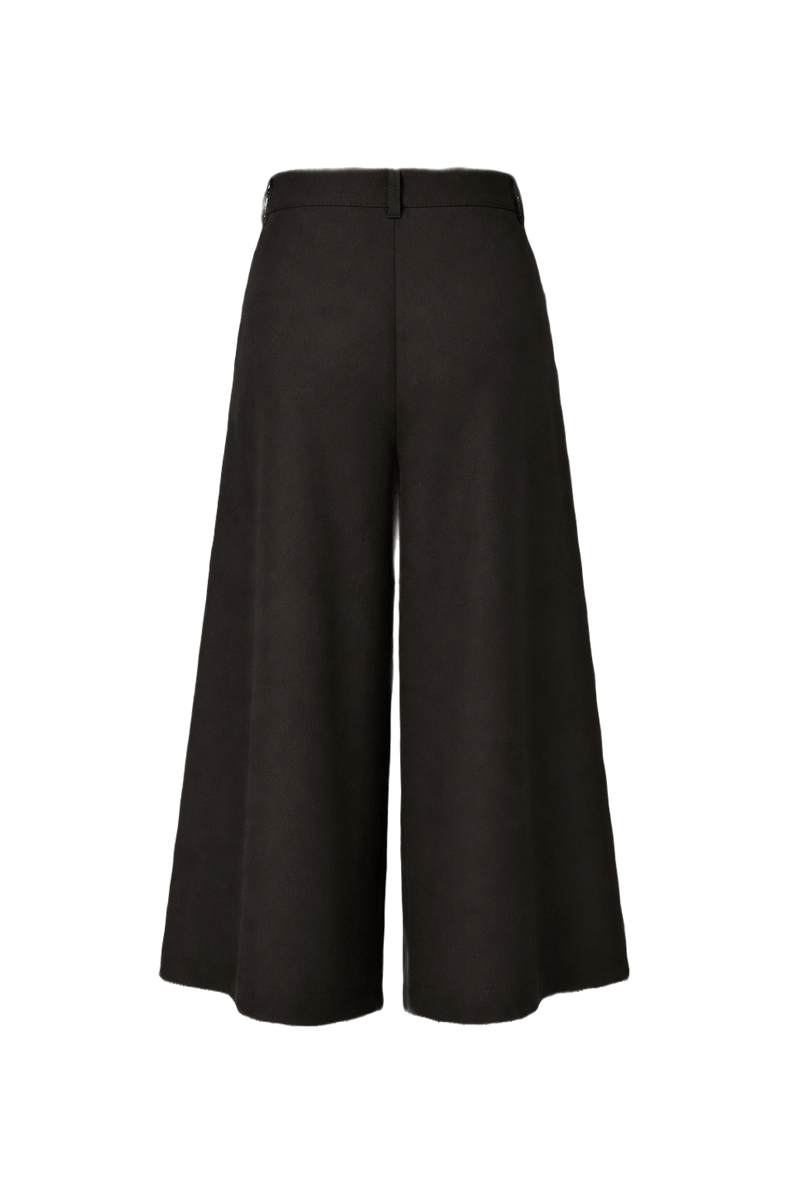 1970s Dark Brown Cotton Culottes - Back View