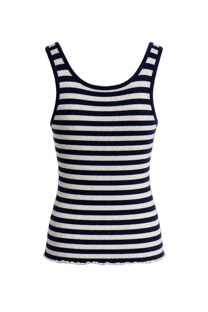1960s Navy Blue Cotton Tank Top - Back View
