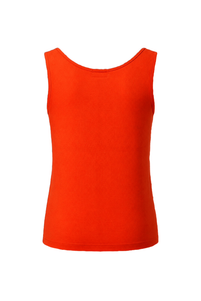 1960s Bright Orange Cotton Tank Top - Back View