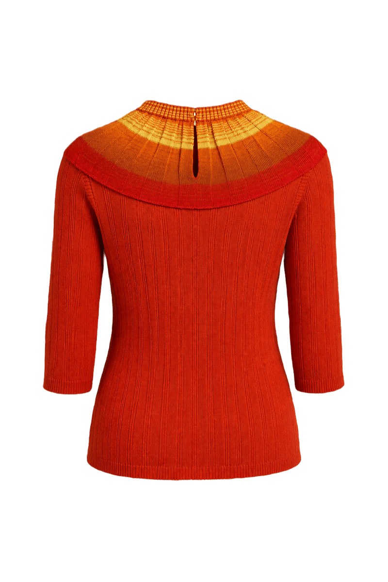 1960s Orange Cotton Sweater - Back View
