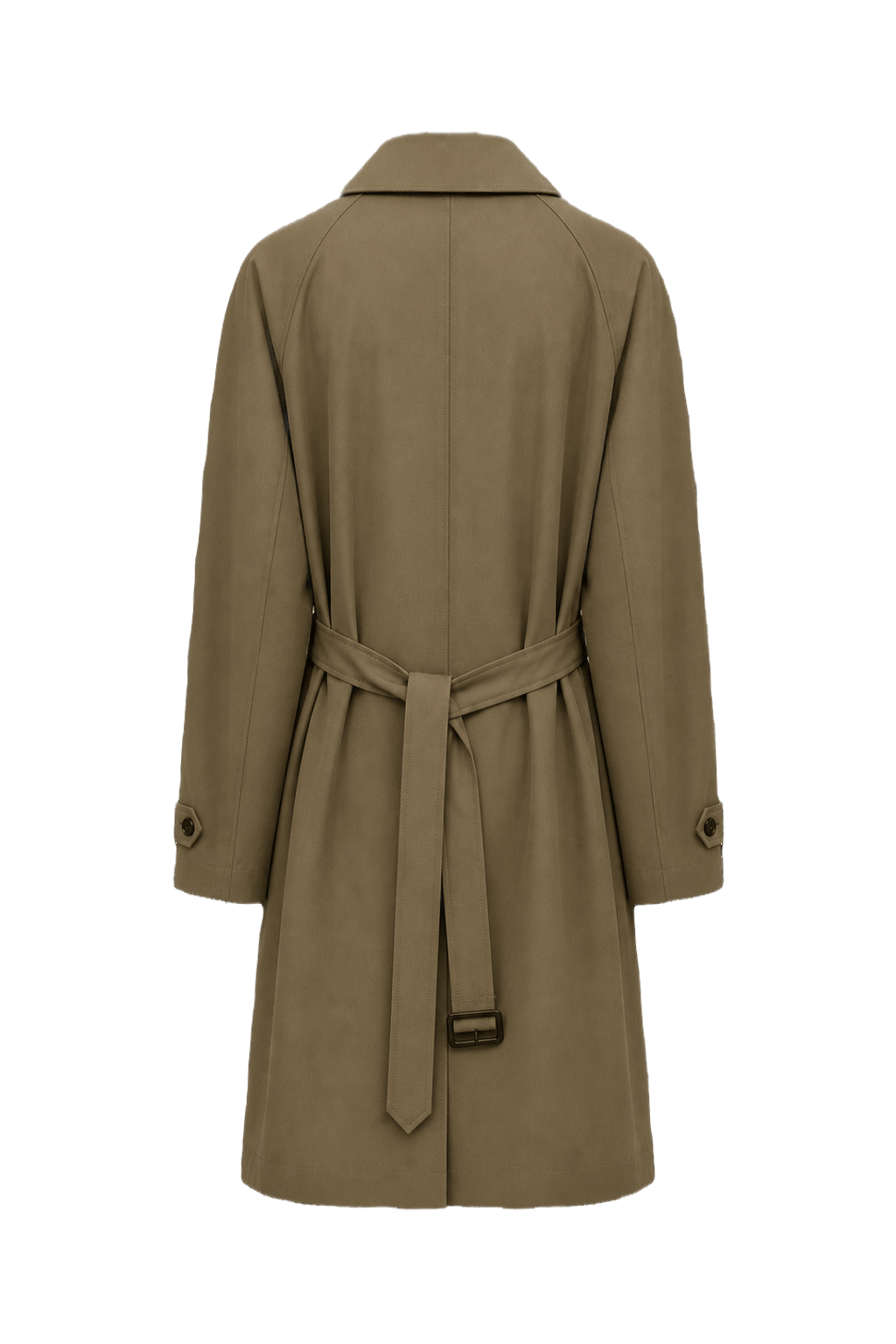 1980s Taupe Cotton Blend Trench Coat - Back View