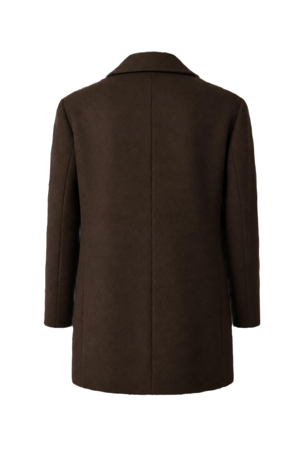 1990s Dark Brown Wool Coat - Back View