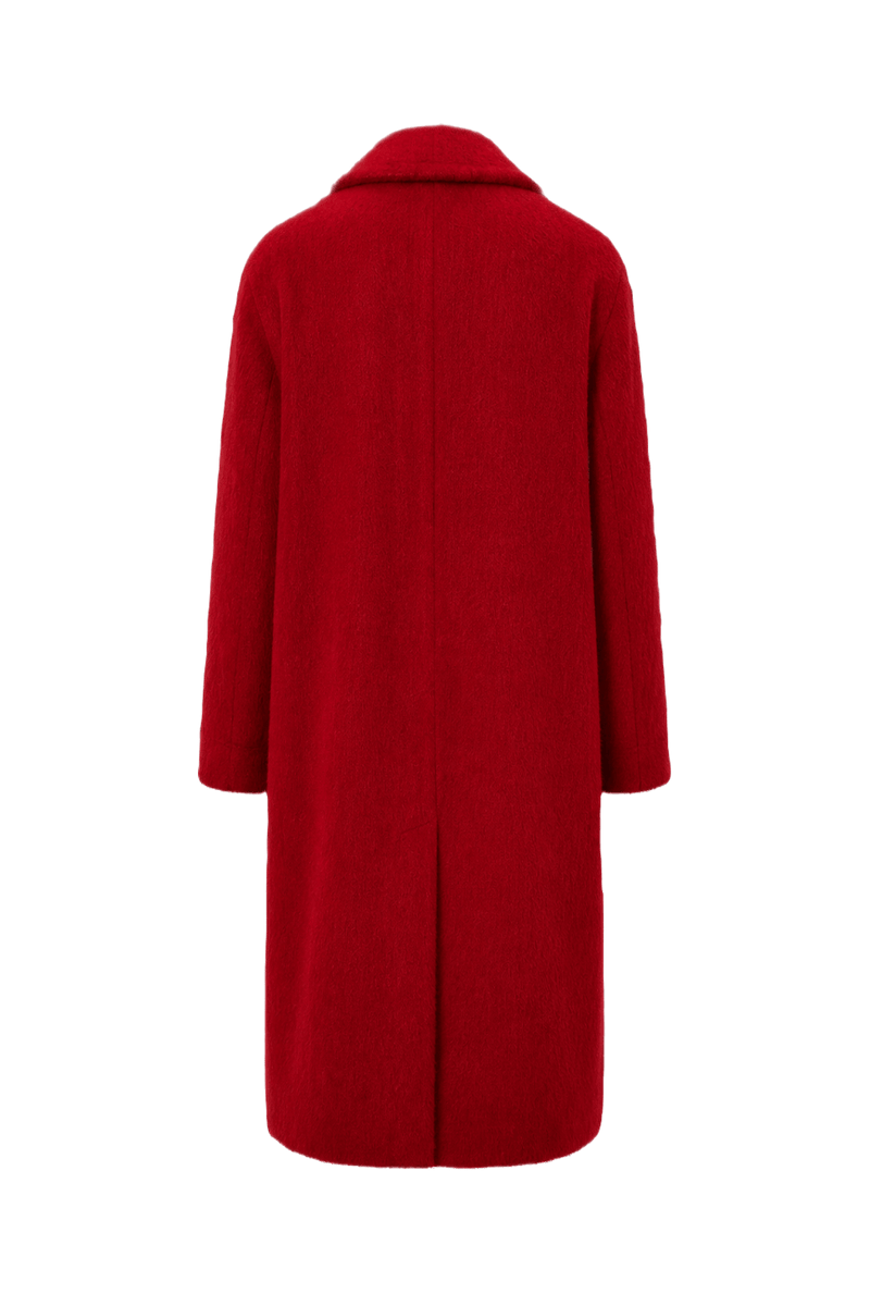 1990s Red Wool Coat - Back View