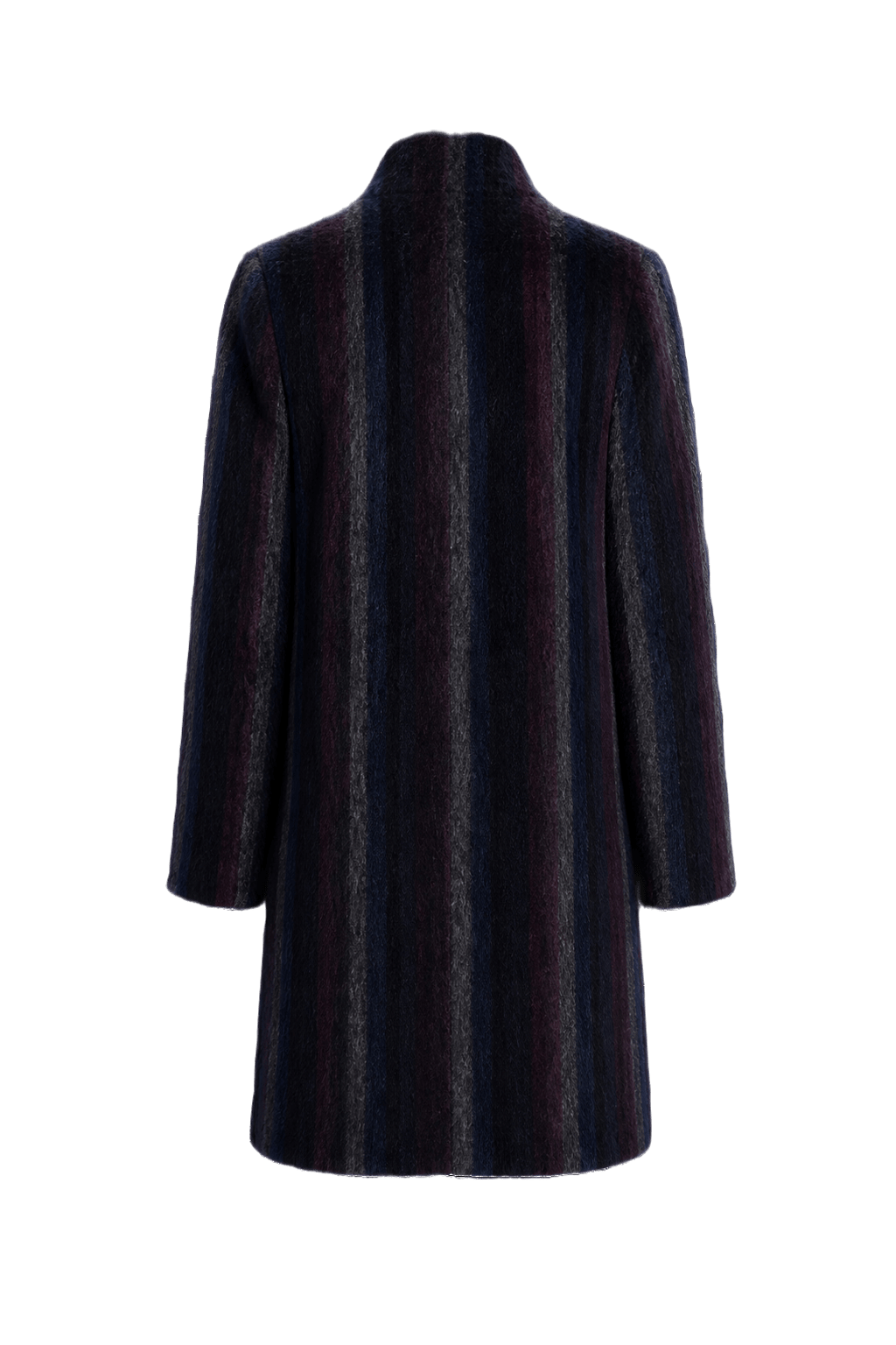 1980s Deep Navy Wool Blend Coat - Back View
