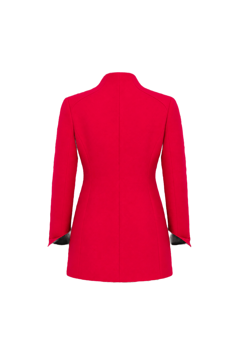 1980s Red Wool Blazer - Back View