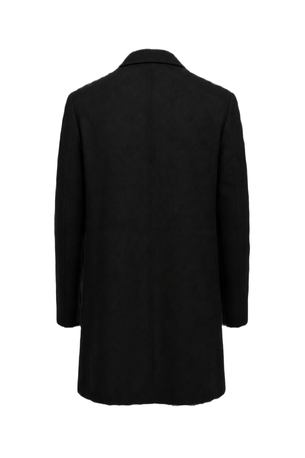 1980s Black Wool Coat - Back View